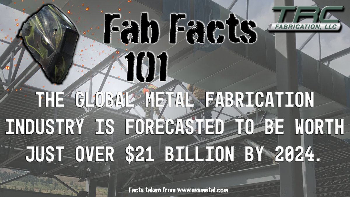 llc_trc's tweet photo. $21 billion industry by 2024? That'll be chump change 5 years after. This Fab Fact taken from https://t.co/XWqiBhhZwk.
#metal #fabricators #fabfact #welders #welding #iron #ironworkers #metalworking #idaho #idahofalls https://t.co/4NR47pXQ7F