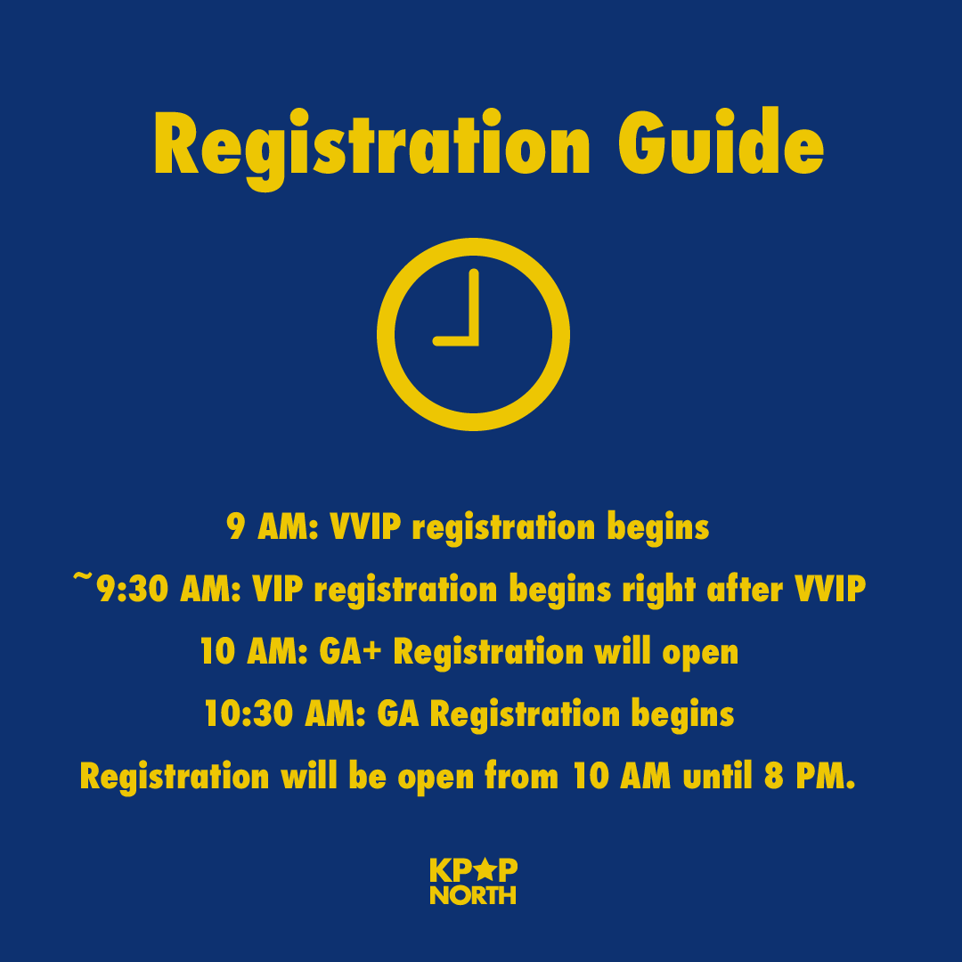 _kpopnorth's tweet photo. Registration guidelines are up! 😉

Registration is open between 10 AM to 8 PM, so feel free to come whenever you like! 👍
But don't come too late, or else you'll be late for concert entry or miss out on some awesome programs~ 😱

See you this Saturday at the MTCC 💗

#KPOPNorth https://t.co/zZnF7x3DC3