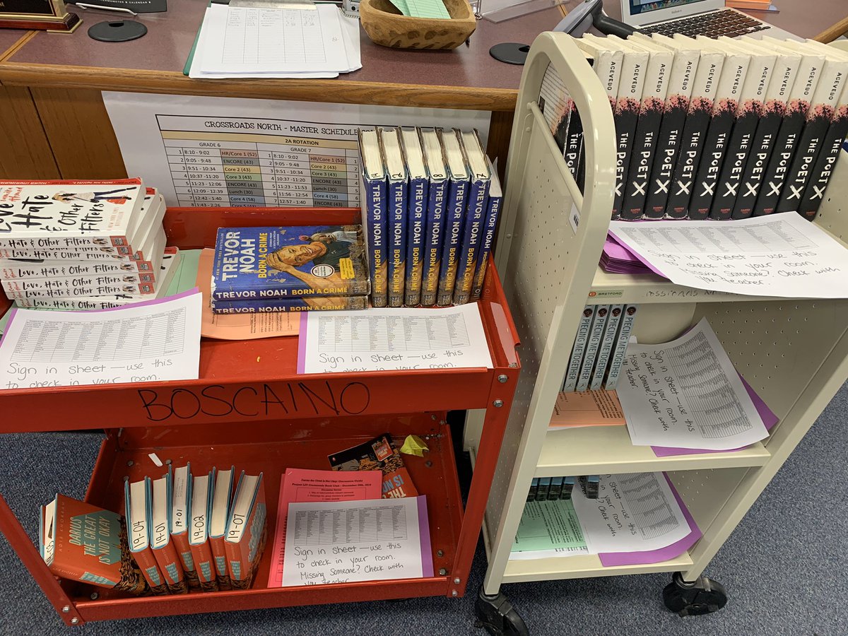ProjectLITxrdn's tweet image. The kids prepared for 8 book clubs tomorrow. Yup, EIGHT. So Crossroads fam, I know it’s a busy day but feel free to swing by to our first celebration on a community day. The Ss are so excited to talk about these titles. #ProjectLITbookclub