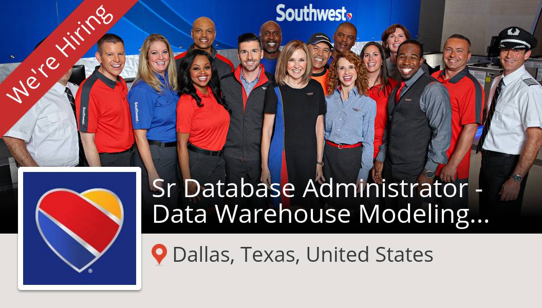 wolfestreet's tweet photo. New #job opening at #SouthwestAirlines in #Dallas! Sr Database #Administrator - Data Warehouse Modeling &amp; #Design https://t.co/HPmZzAj5CG https://t.co/Id1cB9hoNW