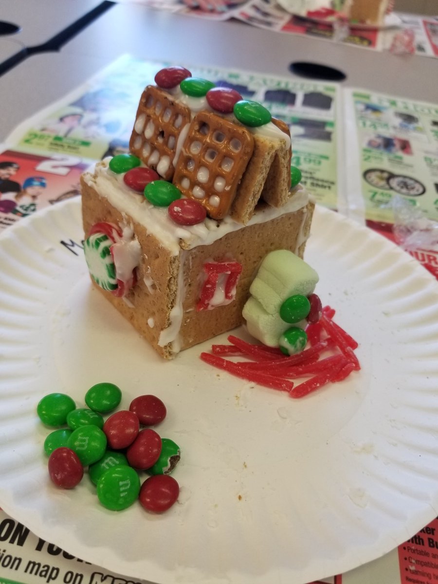 astockmanclass's tweet photo. Ss finished their Energy Efficient 
Gingerbread Houses today! Look closely to see solar panels, smart meters, insulation, and more energy efficient upgrades. @Falcons_BMS https://t.co/RE55ovJ6rI
