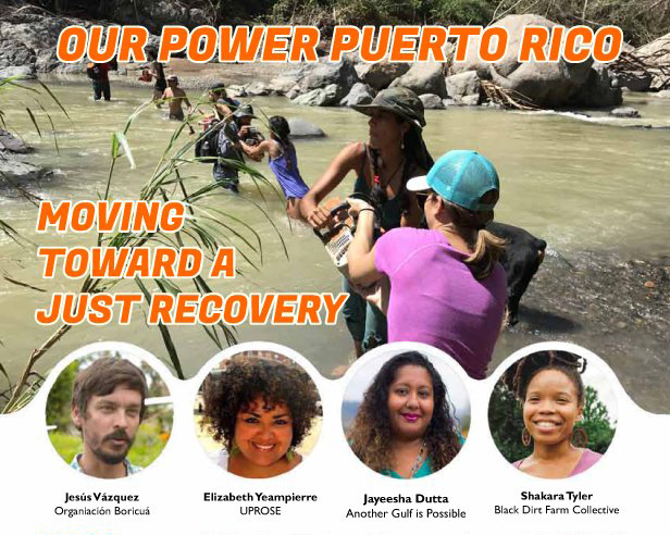 CJAOurPower's tweet photo. Watch the recording of the #OurPowerPR webinar, to learn about the on-the-ground brigades that were organized to support a #JustRecovery; the efforts to bring clean energy to farms on the island; and the critical role #FoodSovereignty & #Agroecology play: https://t.co/GXg0YBaCIJ https://t.co/11GHQnmDLo