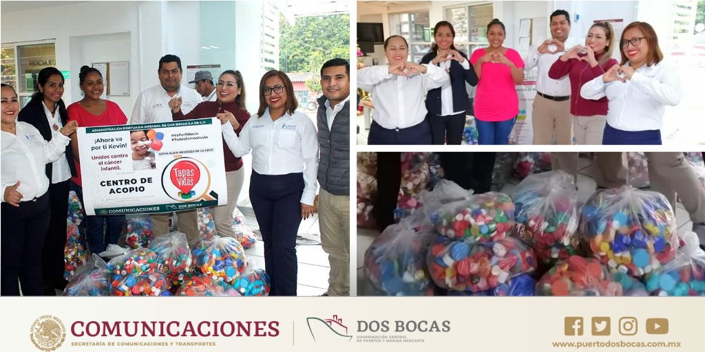 puerto_dosbocas's tweet photo. #BuenJueves 😊

#APIDosBocas agradece a la Universidad Vasconcelos de Tabasco que mes con mes nos han ayudado en la recolección de tapas y que hoy nos donó un total 25 mil tapas. 

Invitamos a toda la comunidad #Tabasqueña a seguir donando tapas para la campaña #TapasPorVidas💛. https://t.co/NThRmZys9W
