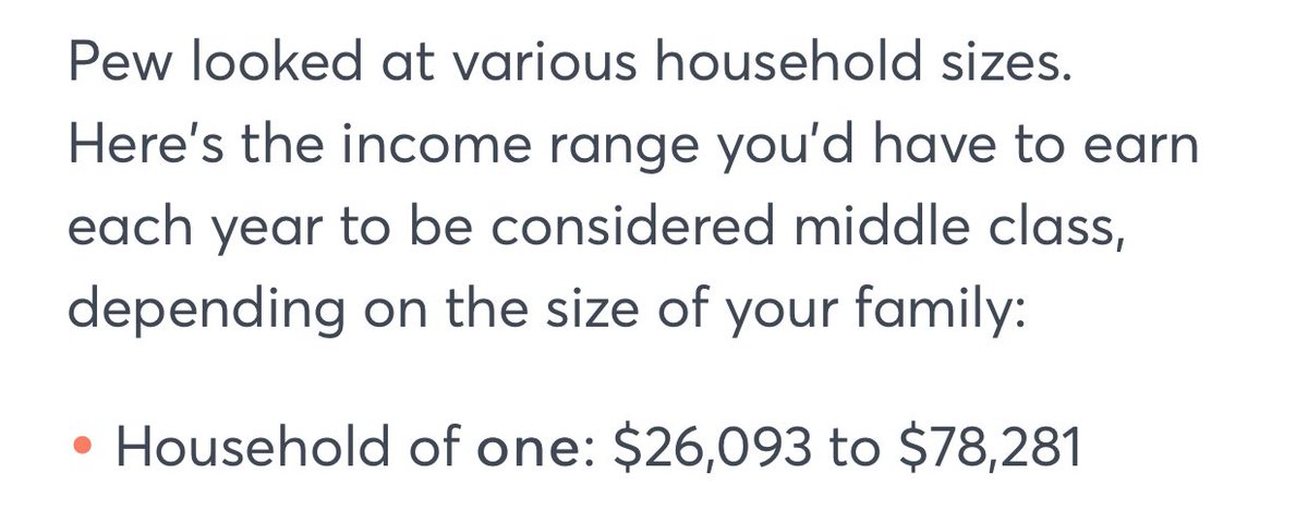 For the all folks that keep saying $100k for 1 person is in the middle class...1 person earning more than $78k or more is upper class.