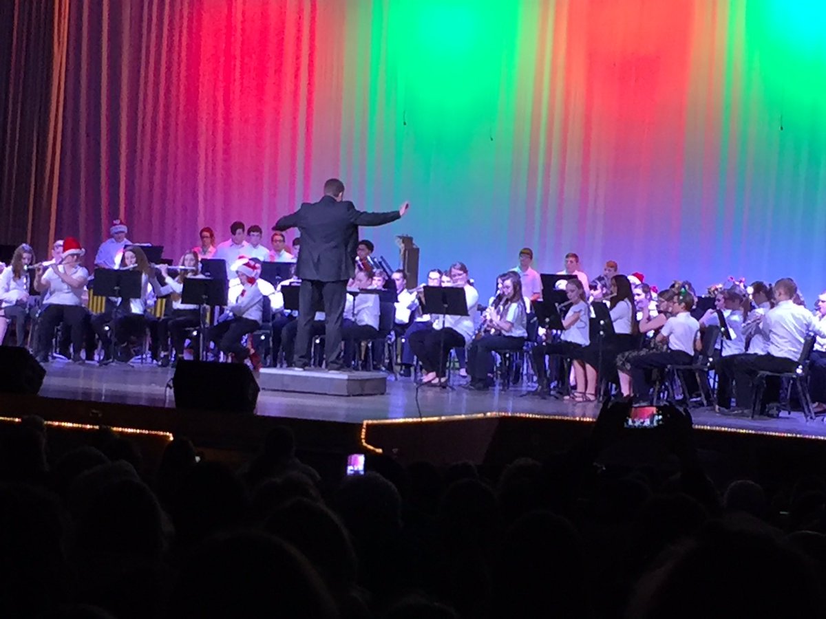 GrowingCMS's tweet photo. CMS Band director combined the 7th and 8th grade bands to perform at the CMS/CHS band concert. Great evening to be entertained by our students!!#fcscspartanpride https://t.co/lxvReVQsyK