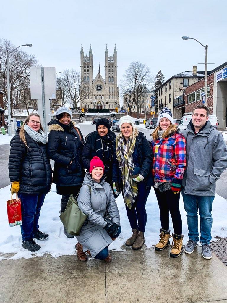 AgScapeON's tweet photo. We all agree this was the best #holiday #celebration we've had as a team! Thank you @tastedetours for a #memorable, #delicious, #fun and uniquely #educational #Guelph #food tour! #AgScape #epicteam #cheersto2019 #readyfor2020 https://t.co/tHBIVG8Hsk