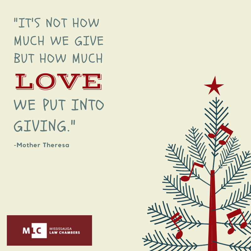 Mississauga_Law's tweet photo. "It's not how much we give but how much love we put into giving." -Mother Theresa

#MerryChristmas #MississaugaLawChambers #officesolutions #virtualsolutions #worklocally #lawyers #paralegals #mediators https://t.co/JCXjGtQXXp