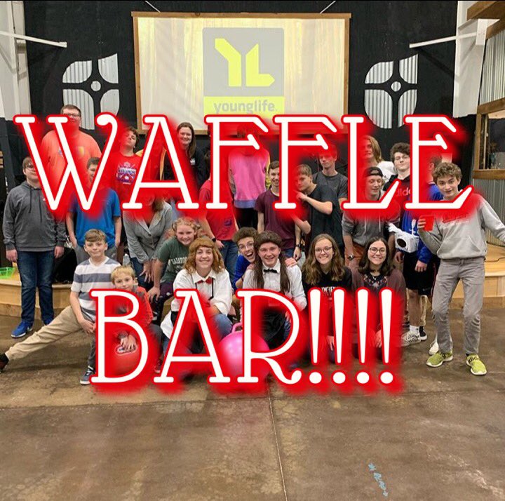 sgf_younglife's tweet photo. WAFFLE BAR TOMORROW‼️ Pine Knolls gym, 6:26am, hope to see you there!! https://t.co/AAkdYCWV7n