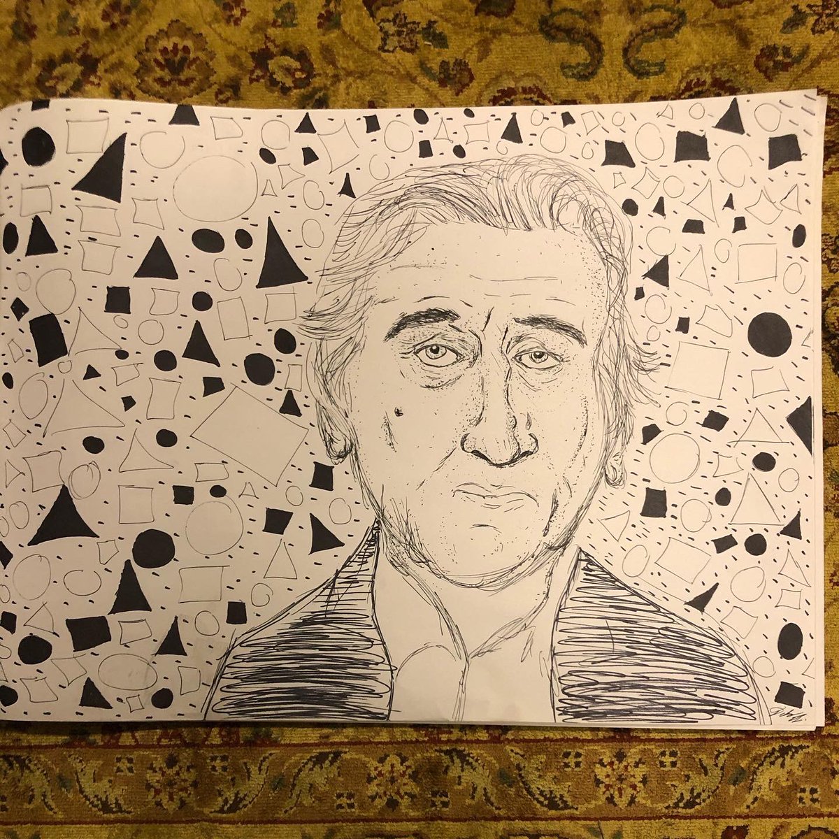 t_dulin's tweet photo. #dulindoodles of #robertdeniro. Pen with sharpie. 18X24.Message me if interested! #lineart #doodles #supportlocal #supportlocalartists https://t.co/f4v46NWP4X