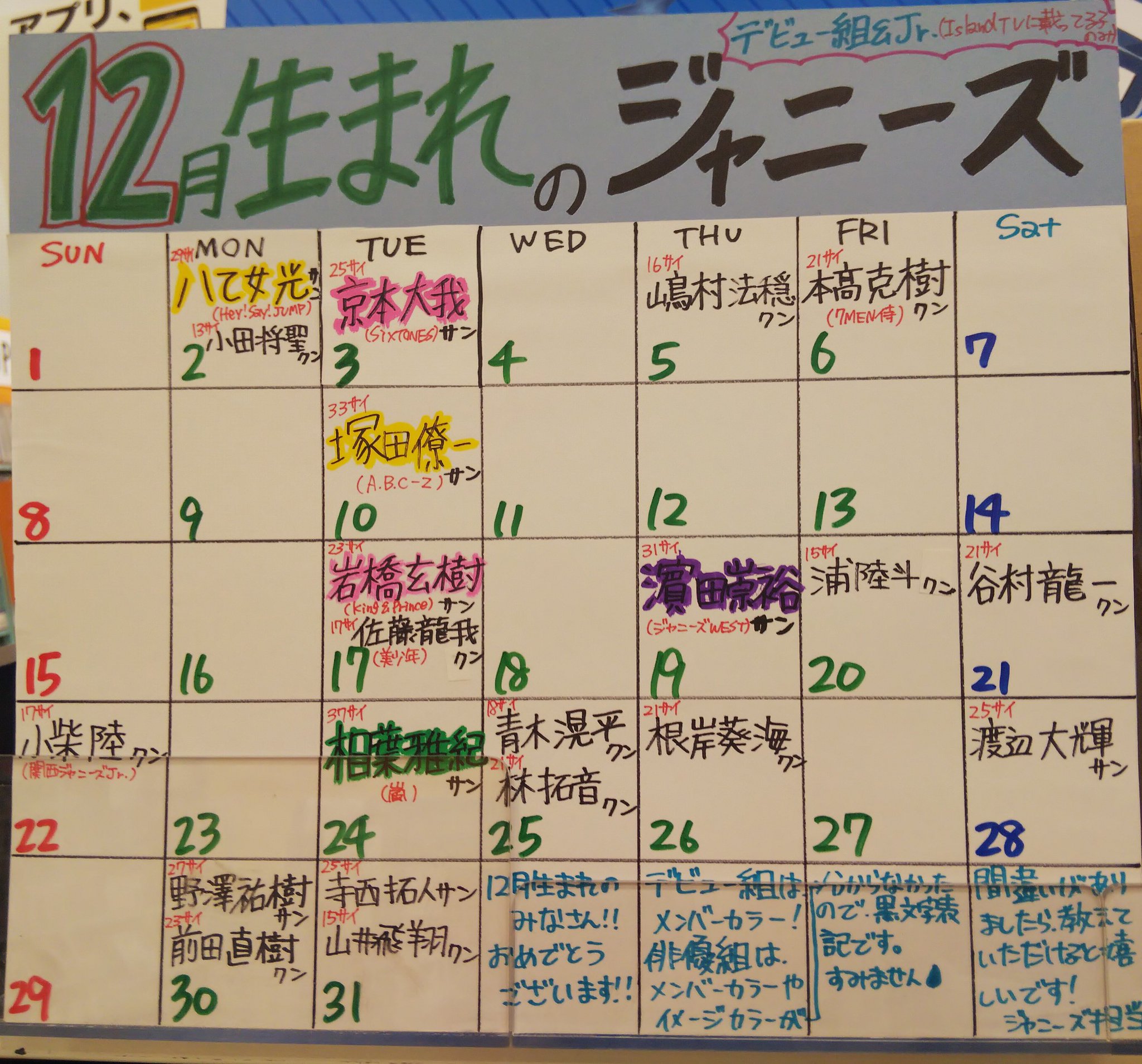 タワーレコード アリオ札幌店 Pa Twitter ジャニーズ 本日12月日は 浦陸斗 くんのお誕生日です おめでとうございます 浦くんファンの皆様もおめでとうございます 素敵な1年になりますように ジャニーズjr 浦陸斗誕生祭