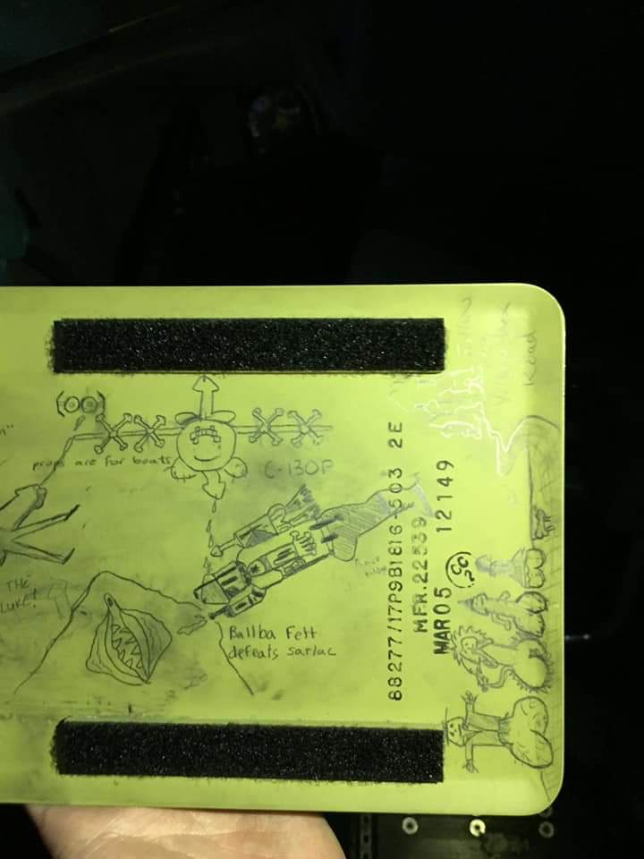 15MinOut_Code3's tweet photo. Some "art" from throughout the fleet. You'll find it everywhere. Yeah, this is completely normal behaviour, wouldn't you say so @cmsaf18? https://t.co/wbiWMLMq86