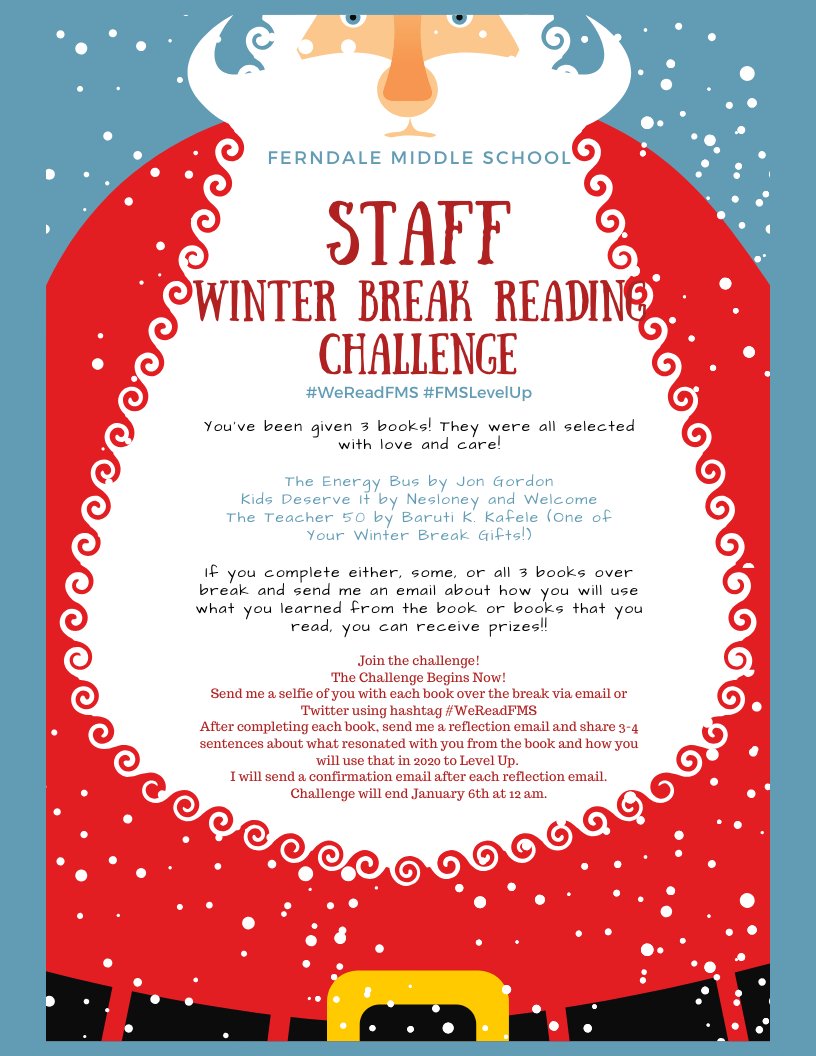 lmkinard's tweet photo. FMS Staff Holiday Reading Challenge #WeReadFMS
The kids are reading so are we! #FMSLevelUp https://t.co/qaJyQZv2ng