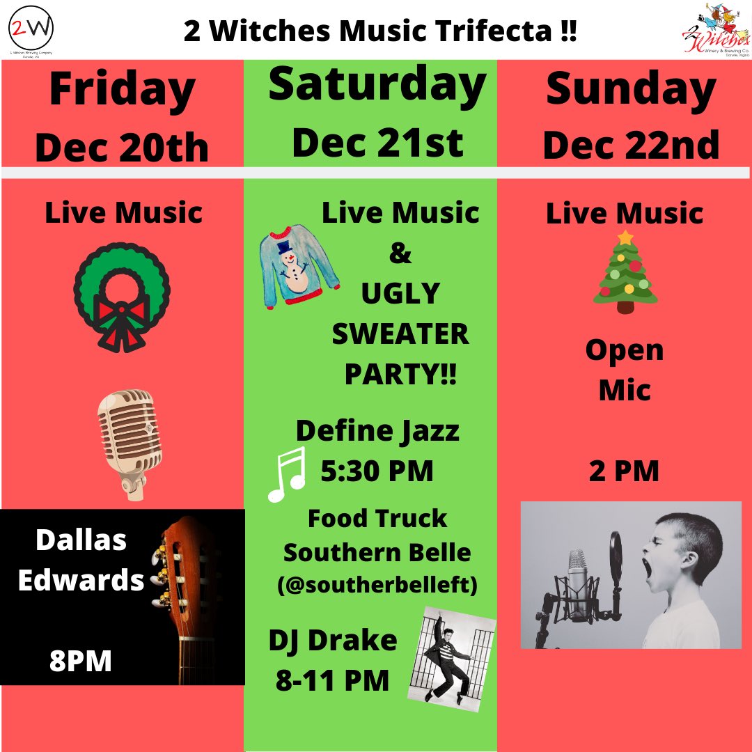 2witchesbrew's tweet photo. Strap in folks! There are three nights of fun at 2 Witches this weekend! Gather your family, friends both old &amp; new, and share stories, laughs and enjoy the season together !!! https://t.co/49bqXr5i0D