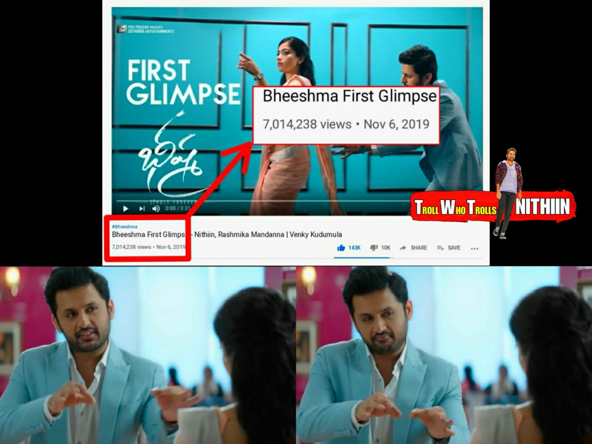 TWTNithiin's tweet photo. #BheeshmaFirstGlimpse Crossed 7M Views 🤩 and 143K Likes 😍
super positive response 🥳
#Bheeshma1stSingleOnDec27th Till then do enjoy this glimpse https://t.co/8VQHmCm0pj

Thank you Team #Bheeshma 🤗
@actor_nithiin @VenkyKudumula @iamRashmika @mahathi_sagar https://t.co/79LV2EpU9V