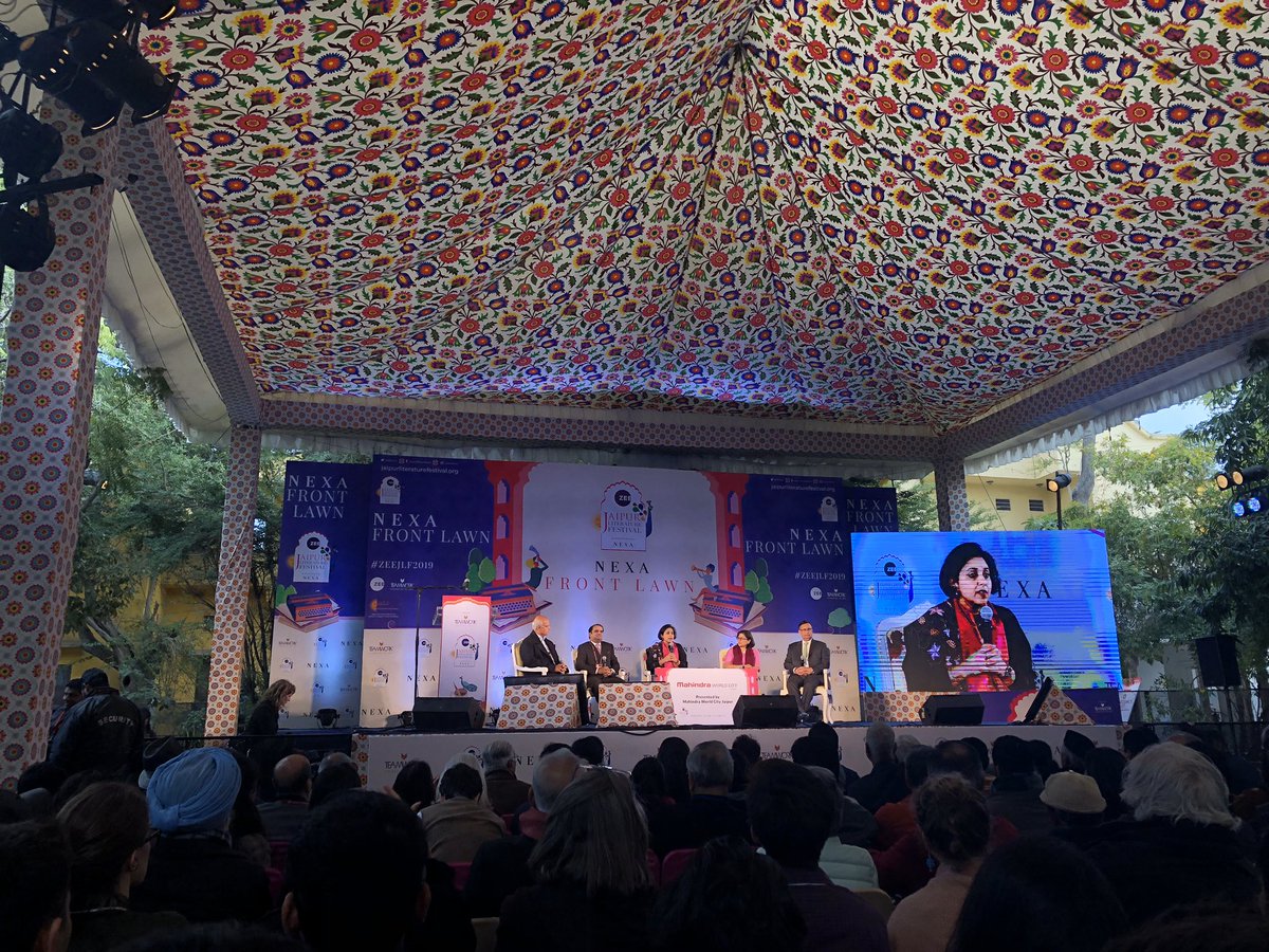 RonJanjua's tweet image. Interesting panel on #SARC cultural #commonality, #ambitions, #divisions, #walls and #bridges.  #SouthAsia #ZEEJLF2019