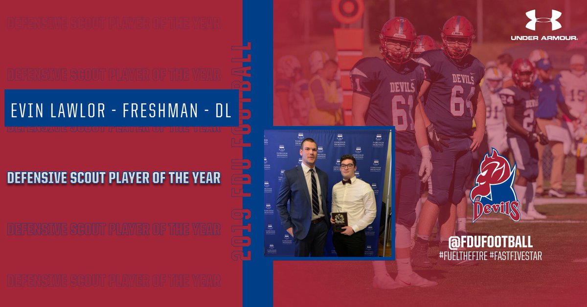FDUFootball's tweet photo. 🏈 2019 @FDUFootball Awards 🏈 

DEFENSIVE SCOUT PLAYER OF THE YEAR 

Name: Evin Lawlor 
Year: Freshman 
Position: DL 

💨5️⃣⭐️ #FastFiveStar 💨5️⃣⭐️ 

🔥🔥🔥 #FUELtheFIRE 🔥🔥🔥 https://t.co/IEMBO38fIC
