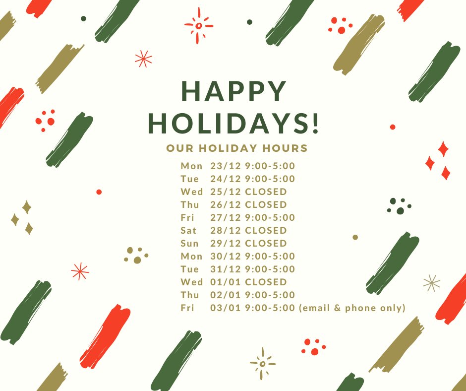Happy Holidays! If you're looking to switch up or want to check out the BM different, we will still be around during the holiday season, check out our holiday operating hours!