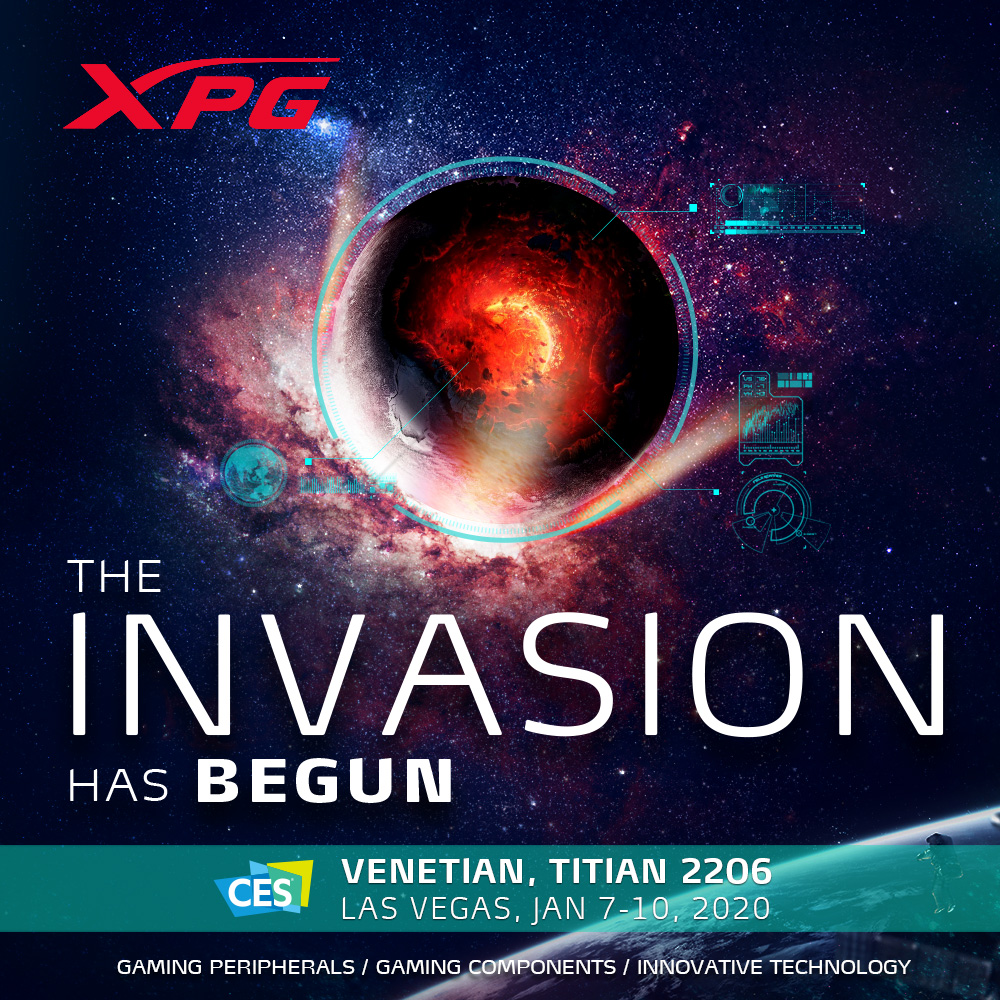 ADATATechnology's tweet photo. CES 2020 is on the horizons and our gaming brand XPG will be there! Visit us at Venetian, Titian 2206 from January 7th-10th , 2020.
#ADATA #XPG #CES2020 #XtremePerformanceGear #TheInvasionHasBegun https://t.co/DPqFy8QZjT