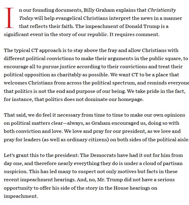 Rsyv8071's tweet photo. #LetHistoryRemember #ChristianityToday calls for #TrumpRemoval
@POTUS @realDonaldTrump #TrumpLibrary
@WhiteHouse @GOP @SenateGOP @HouseGOP
#ImpeachedForever #TrumpImpeached
#RemoveTrump
TY @CTmagazine for FINALLY bring #Truth & #Respect to #Christians, again! #ThankYou https://t.co/5Fooy7H8PG