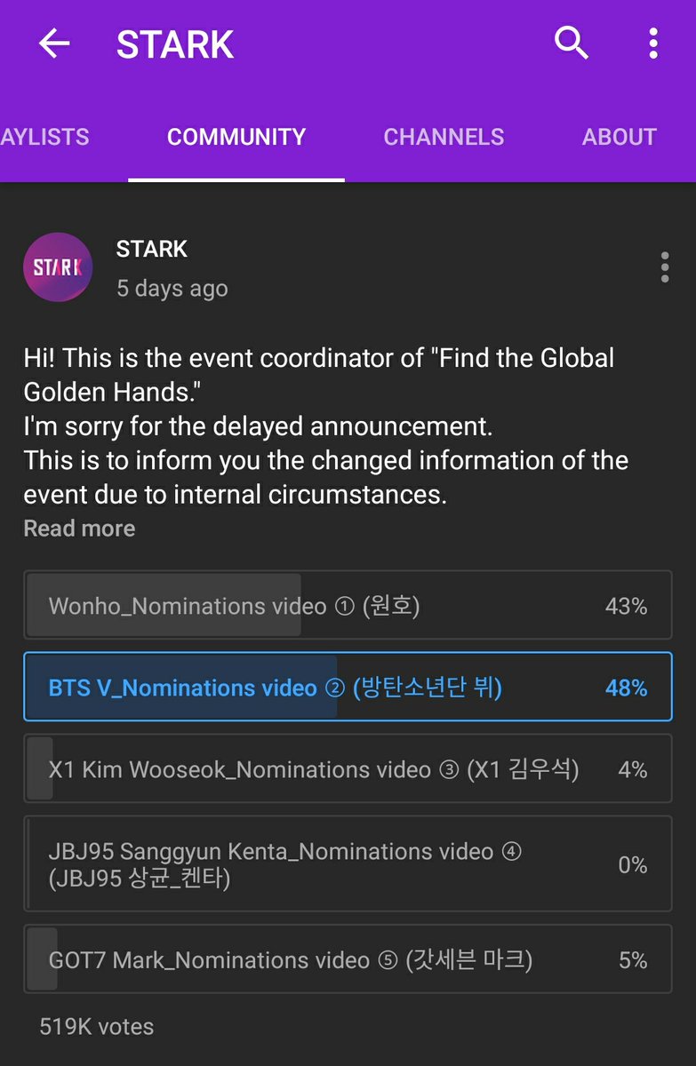 TAETAE_PH's tweet photo. [VOTE] STARK 'Global Golden Hands Award' 

11AM | How to vote:
1. Watch video
→ https://t.co/U8PDdtg8qa
◎ Gap: 165k views 

2. Vote in this tab
→ https://t.co/CSHcCx2sJt 
◎ Gap: 5%

⏰ Voting ends Dec 20
🔔 Winner’s video will be played on 4k screens at the airport &amp; in Seoul https://t.co/UuYv9miCVq