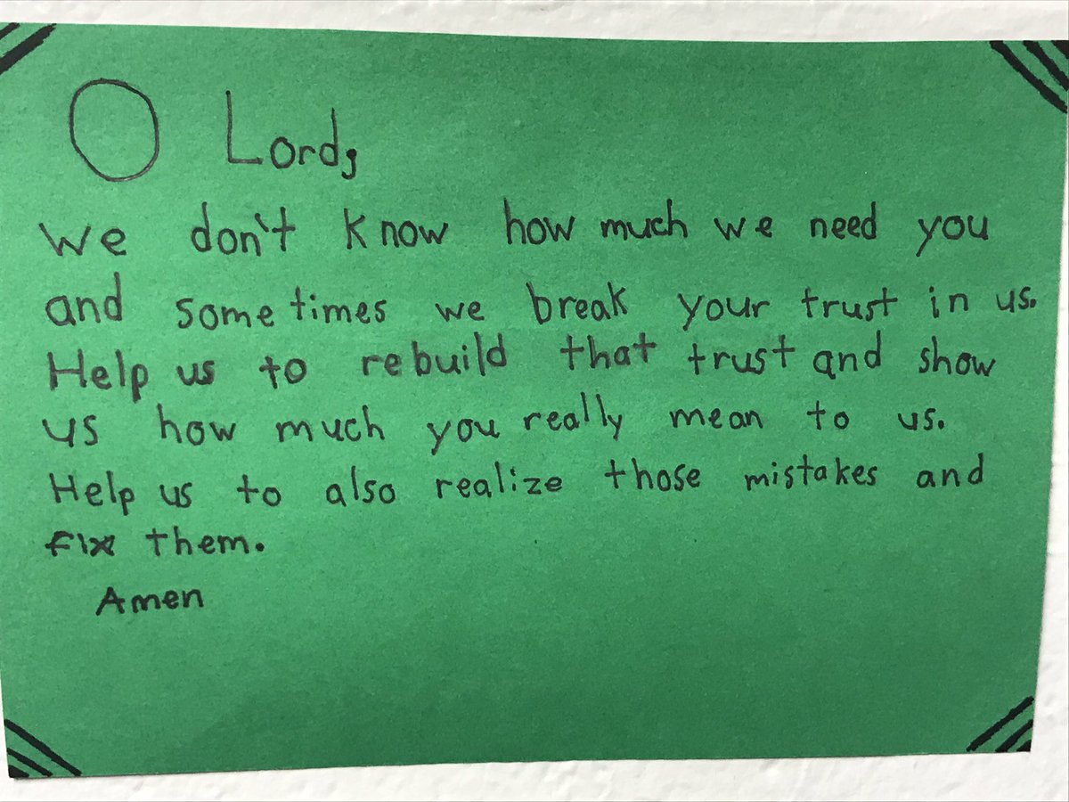 StMarkECSD's tweet photo. So many wonderful prayers created by our students. #ecsdfaithinspires #thinkwriteroar #ibelieveincatholiced https://t.co/gQPxMEIlWO