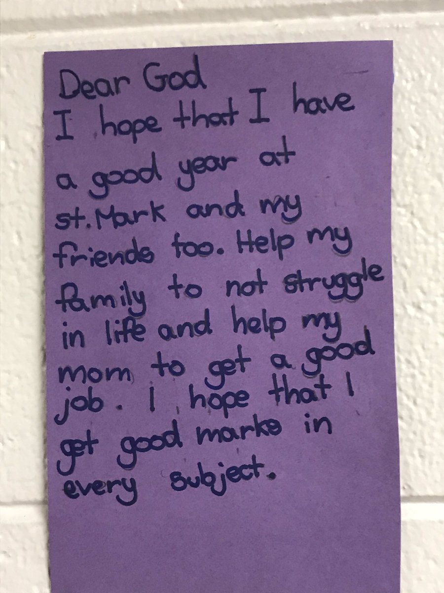 StMarkECSD's tweet photo. So many wonderful prayers created by our students. #ecsdfaithinspires #thinkwriteroar #ibelieveincatholiced https://t.co/gQPxMEIlWO