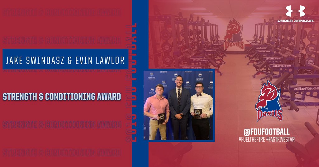FDUFootball's tweet photo. 🏈 2019 @FDUFootball Awards 🏈 

S&amp;C AWARD

Name: Jake Swindasz 
Year: Sophomore 
Position: DB 

Name: Evin Lawlor
Year: Freshman 
Position: DL

💨5️⃣⭐️ #FastFiveStar 💨5️⃣⭐️ 

🔥🔥🔥 #FUELtheFIRE 🔥🔥🔥 https://t.co/xHxtEl6ZnT