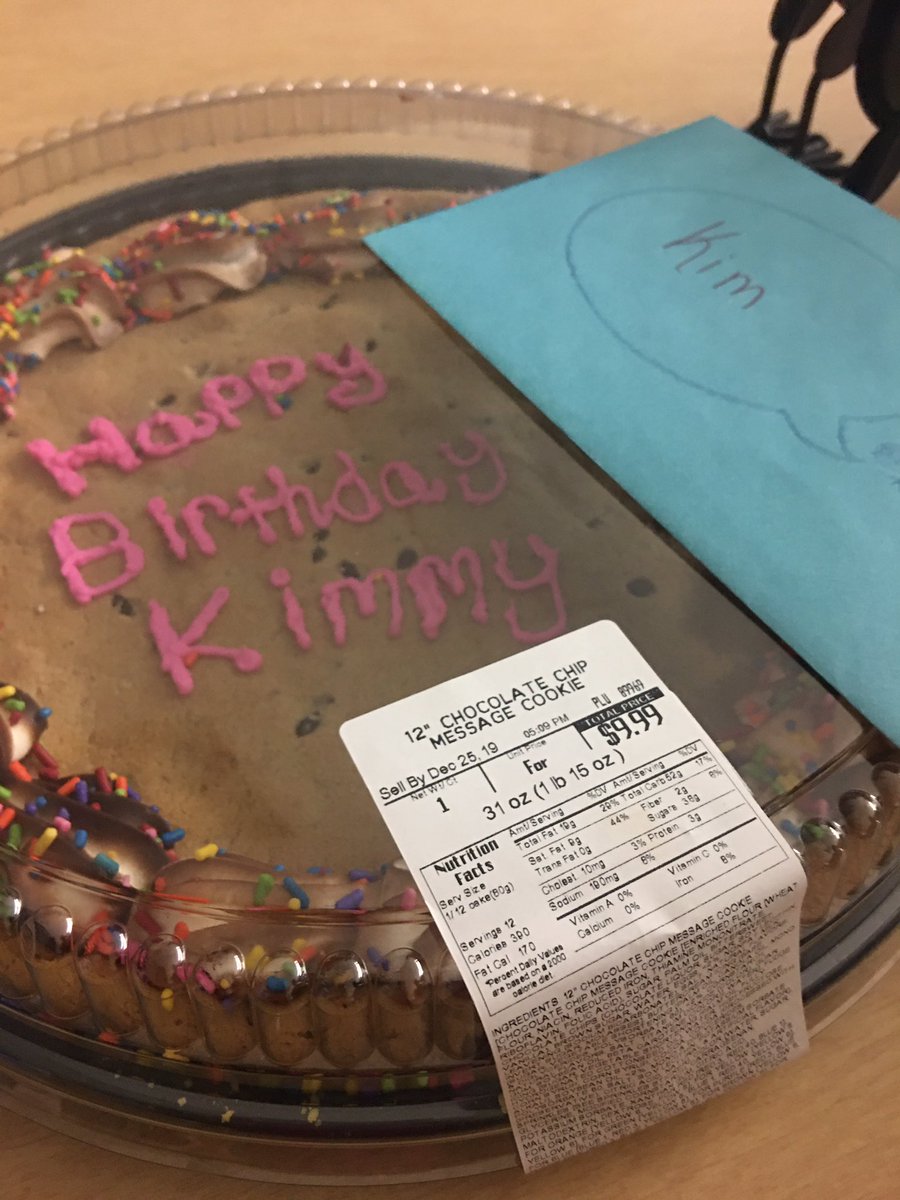 MissZls's tweet photo. Thank you to my wonderful coworkers for the birthday surprise since we’re going to be on break for it! Cookie cake and Disney gift card to put toward our honeymoon! 🥰 #coworkersandfriends #resn #lovemyschool https://t.co/UdfJP7fNEh