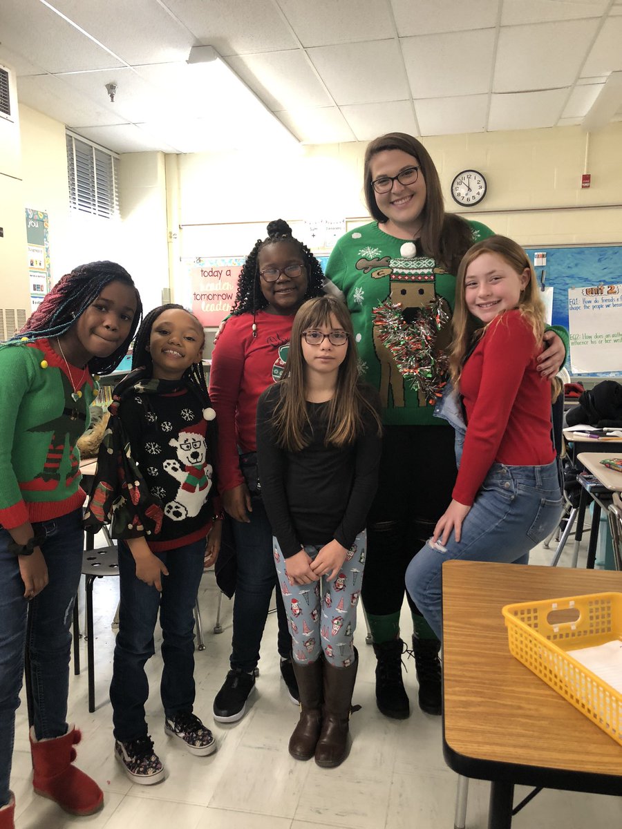 msentwistleBCPS's tweet photo. Spirit Week has been so much fun- loved dressing like one of my students &amp; rocking our holiday sweaters! Can’t wait for PJs tomorrow! @SenecaElem https://t.co/Z5AJzQQqmu
