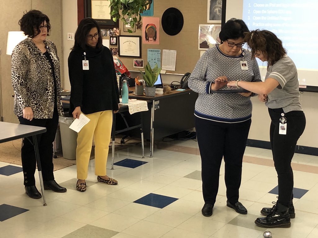 sandobalj's tweet image. What a great hands on experience today! Excited for future opportunities that our participation in the Leadership & Learning Academy will offer. #RBMSCougars #1LISD #AppleCoding @SpheroEdu #LISDCODES