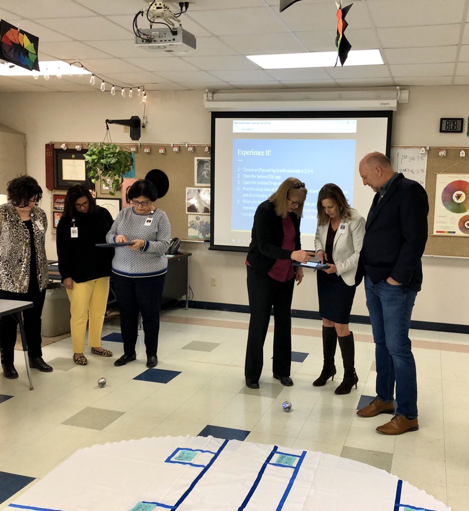 sandobalj's tweet image. What a great hands on experience today! Excited for future opportunities that our participation in the Leadership & Learning Academy will offer. #RBMSCougars #1LISD #AppleCoding @SpheroEdu #LISDCODES