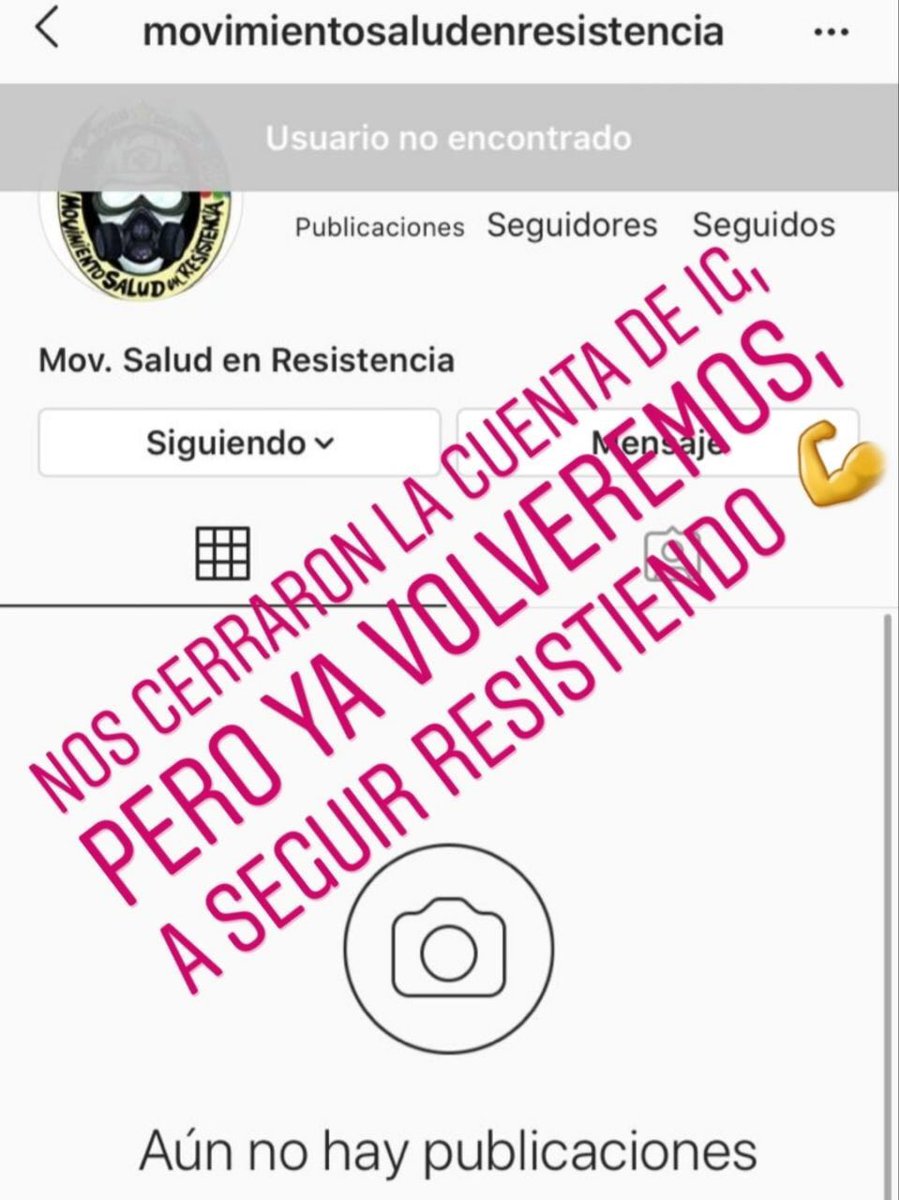 MSenResistencia's tweet photo. Nuestra cuenta de Instagram fue cerrada, estaremos informando! A seguir resistiendo! https://t.co/0YcvhxC88D