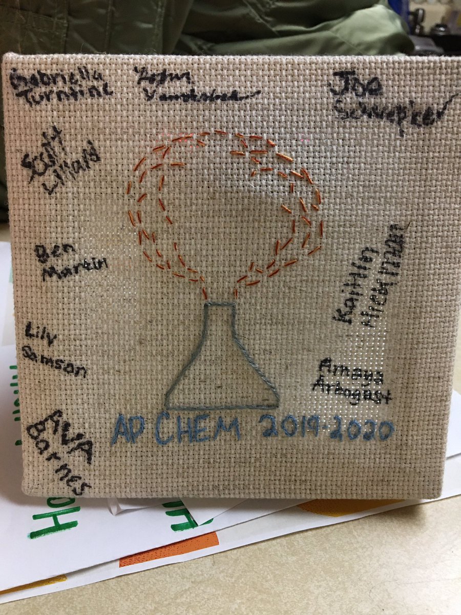 OFHSBeasley's tweet photo. My AP Chemistry class presented me with this memento of my first day of school demo gone wrong. 😂 https://t.co/Uq5POnE7y7