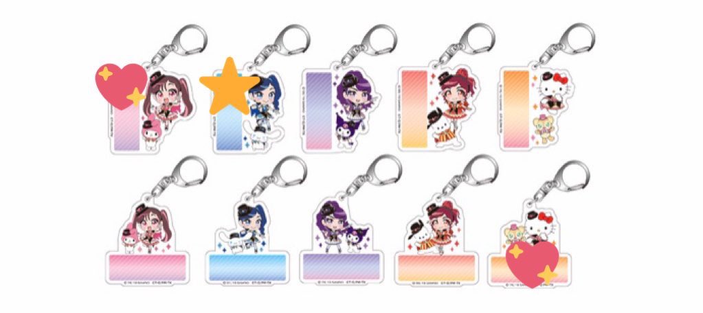 ファントミ×サンリオ 缶バッジ・ブロマイド・ガチャキーホルダー、交換