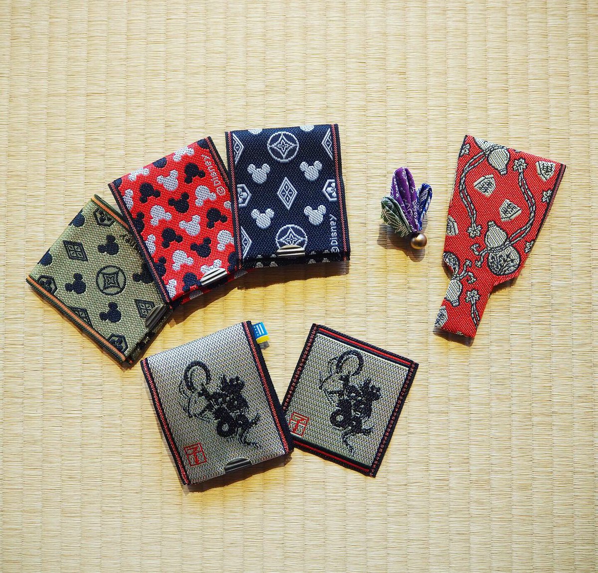 Flat児島本店 No Twitter お正月 正月準備 お年玉袋 干支 お土産 ミッキー 畳縁 畳べり Tatamiberi Kojimaberi 高田織物 畳縁グッズ 織物 テキスタイル Textile