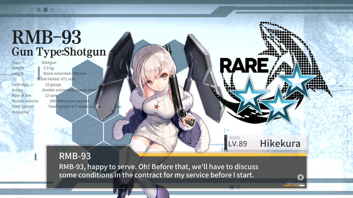 Hikekura's tweet photo. Not band #RMB93 #GirlsFrontline https://t.co/z4BC88zhE4