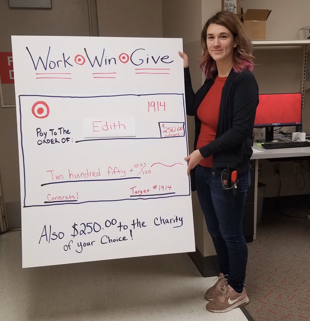 Congrats to our #WorkWinGive winners at #T1914. Edith chose <a href="/DogwoodShelter/">DogwoodAnimalShelter</a> and Jaimie chose Kids’ Harbor Child Advocacy as their charities of choice that will receive $250 each from Target. <a href="/Starkskg/">Shannon Groll</a> <a href="/brookemcummings/">Brooke North</a> #lakelife #lovewhereyouwork