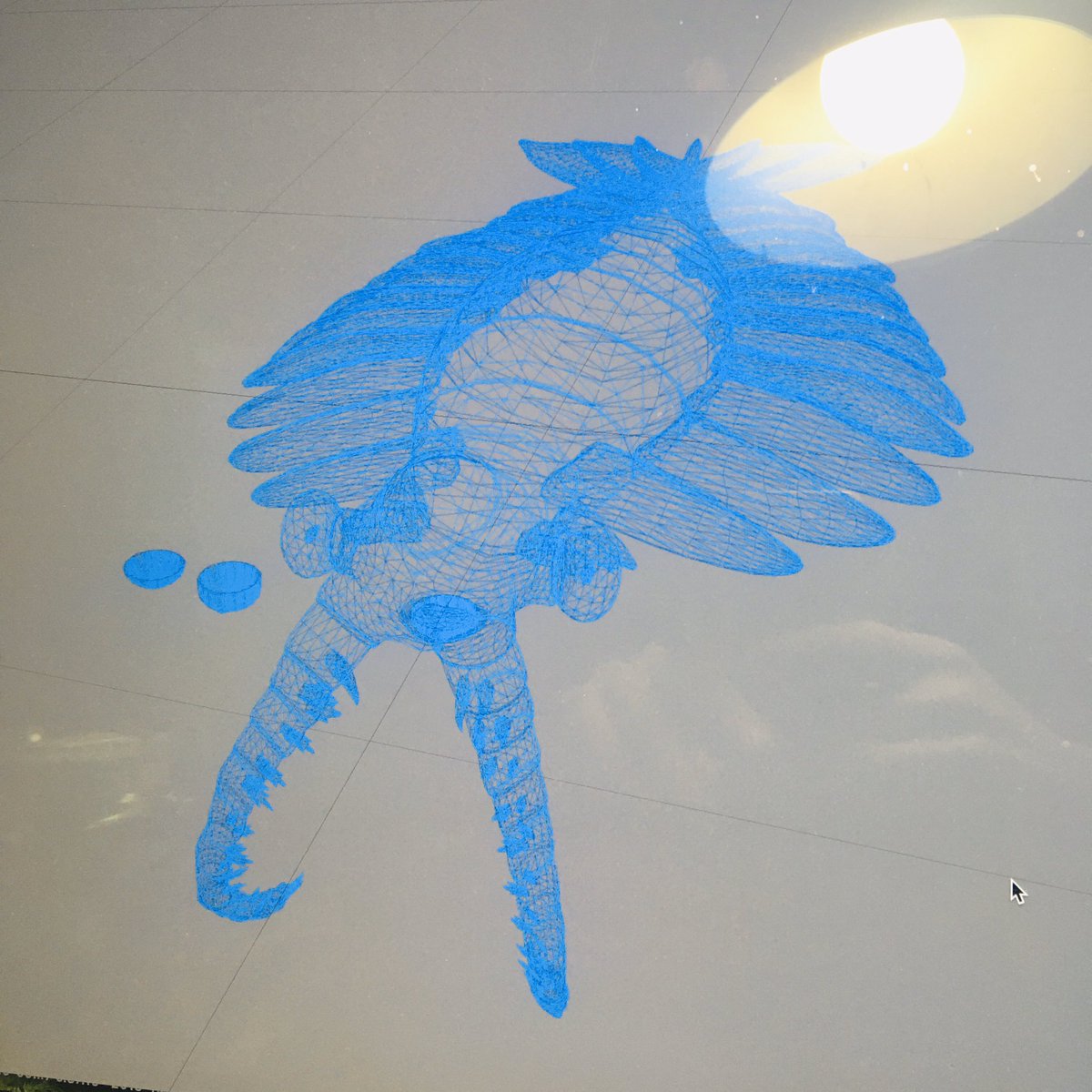 アノマロカリスARのテクスチャを水彩で描いて提出。3Dモデルの展開図。アノマロのひらきである。3Dに貼り付けてもらうのが描いての一発勝負なのこわい( ; 'ω`)うまく描けてるといいな...! #アノマロカリス解体新書 