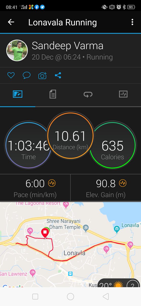 sandeepvarma15's tweet photo. Nice run at Lonavla today.
Lovely weather, nice rolling inclines to practice, got good negative splits as well, but most importantly, felt relaxed after running in pure nature, minimal pollution.
#lowcarb #IntermittentFasting
#HillRunning
#garmin @ASICS_India
#DSTrainer https://t.co/8r2O2OcedE