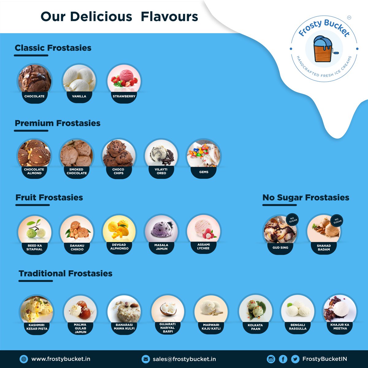 FrostyBucketIN's tweet photo. Your favourite #Frostasies are now available at #FrostyBucket Panch Pakhadi, #Thane. Do visit for a delightful experience.
#Fostories #Coolhad #Frostasy
#Foodies #traditional #handcrafted #essencefree #icecream #delicious #experience https://t.co/zCISwLkgT4