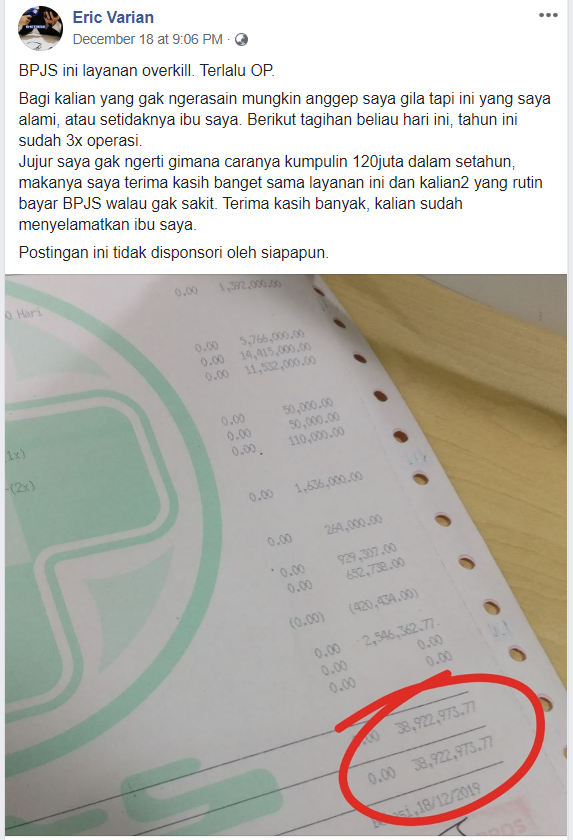 dollyysk's tweet photo. Trs cb liat nih gaes, ada share pengalaman nih dari Bpk Eric Varian. Beliau terbantu sekali dengan pelayanan dan fasilitas yg diberikan oleh BPJSKes. Jadi temen temen, jika ada kerabatnya yg belum join, bisa tuh diajakin untuk join jd Peserta BPJSKes #BPJSSatu https://t.co/4vDllswCm5