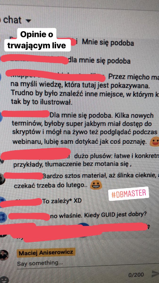 maniserowicz's tweet photo. Wczoraj @DamianWidera dał czadu na webinarze o ACID. Jak działają transakcje? Po prostu TONY technicznego mięcha.🍖🍖🍖
Wstęp był tylko dla przedsprzedażowych Klientów #dbmaster. Jak bardzo czekają na start właściwego Programu w lutym!
Jaramy się 🔥🔥🔥🔥 https://t.co/RdoGImkveq