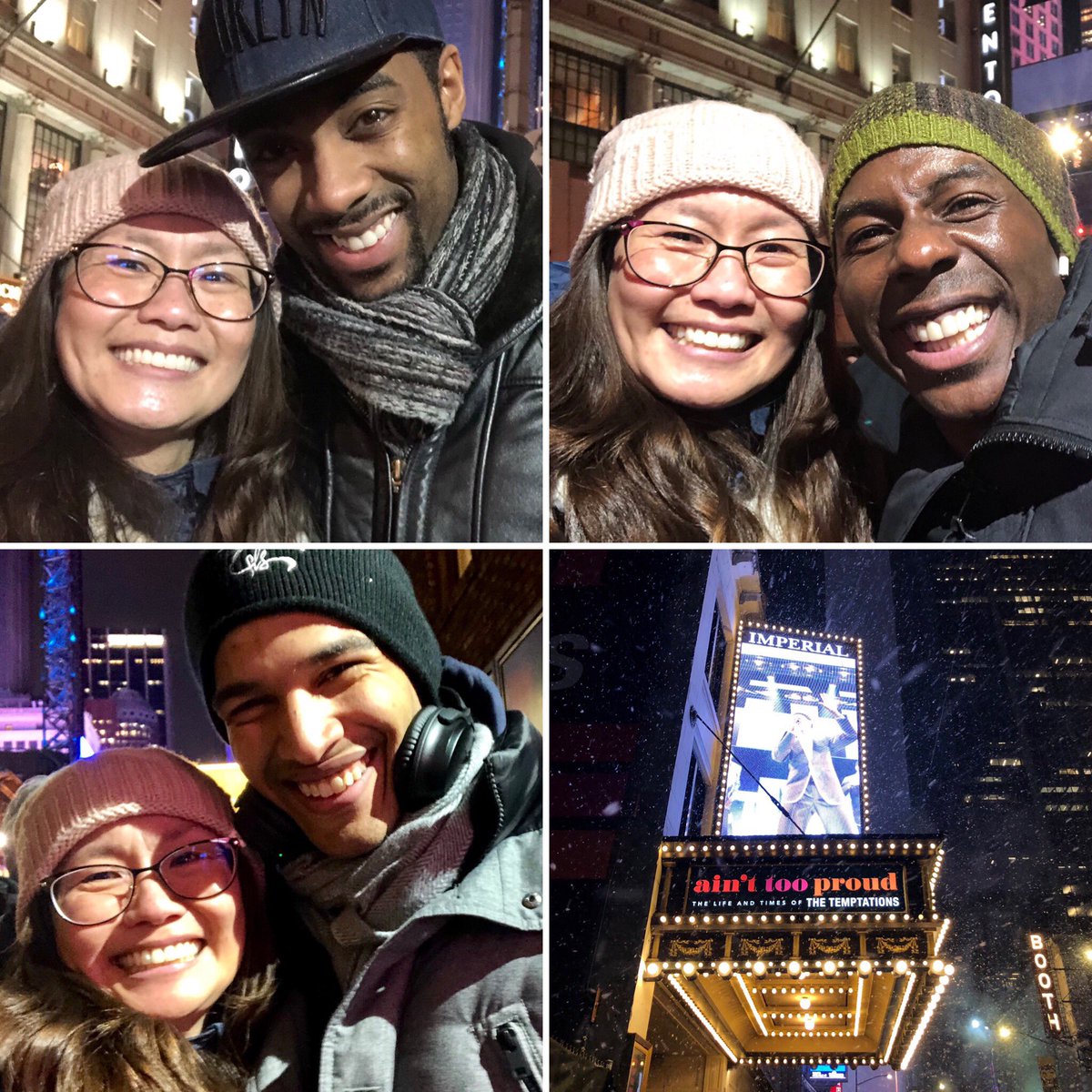 RaeleenAEndo's tweet photo. All the @AintTooProud boys came out to play last night! Thanks so much for braving the cold Temps (yeah I just did that!) 🥶❄️ @ephsykes @derrickbaskin @JawanJackson4 #JelaniRemy @Iamsaintaubyn #CorreyWest #ChristianThompson #thirdtimesacharm https://t.co/fJ7WXyeeZ9