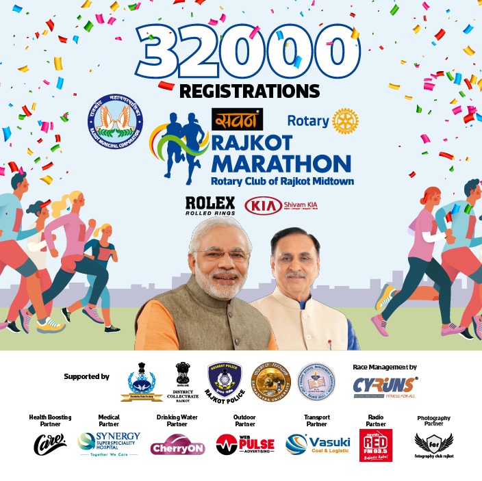 RajkotMarathon's tweet photo. 32000 Registrations for Rajkot Marathon 2019

Today is the Last Day of Register @ https://t.co/WM6OVER8tf

Let's Run for a Healthy Lifestyle. Don't Miss this Chance.

#Registrations #RajkotMarathon #Marathon2019 #PreventDiabetes #MarathonRajkot #Running #Fitness #RotaryClub #RCRM https://t.co/IqRfCMxeR8