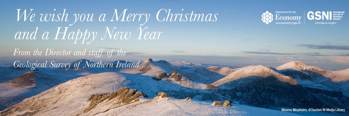 Wishing everyone a Merry Christmas and a Happy New Year from all of us at the Geological Survey of Northern Ireland @GeoSurveyNI #MourneMountains #CoDown #NorthernIreland