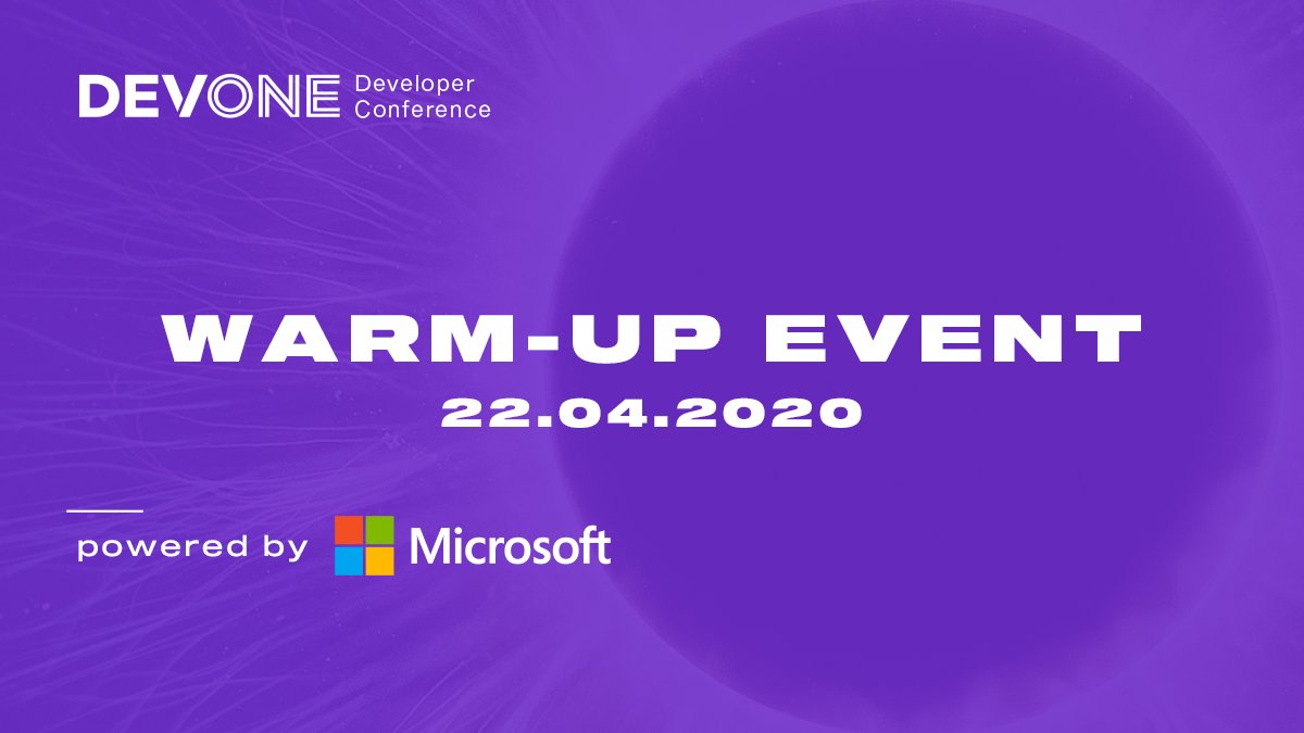 DevOneLinz's tweet image. We are more than excited to announce our #DevOneConf 2020 warm-up event on 22nd of April, which will be free for all DevOne attendees!  🎉 Thanks to our generous sponsor @Microsoft 🚀

Limited tickets, safe yourself a seat now 👉 bit.ly/38YnWN5