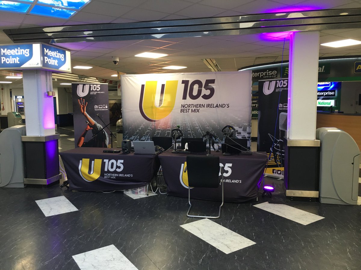 belfastairport's tweet photo. Delighted to have@U105radio with us all day today broadcasting live from Arrivals on one of the busiest travel days of the year. #festiveflying https://t.co/cJGzECcSvp
