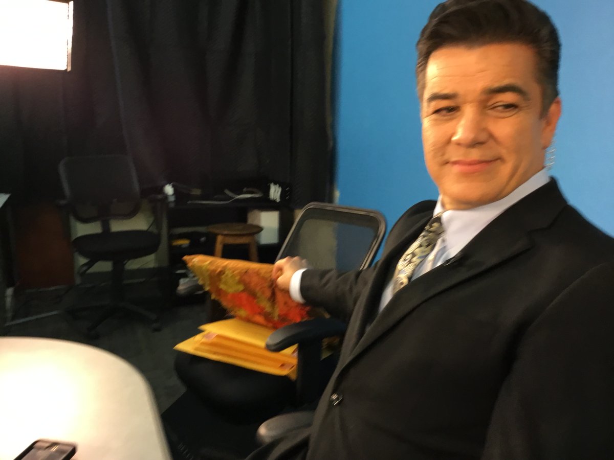 LizKMPH's tweet photo. Some #BTS fun from the Fox26 #SmurfWall. One cushion wouldn’t do for @kevanfox26, so we brought in padded envelopes, too! #TemporarySet https://t.co/UdydJlmNeL