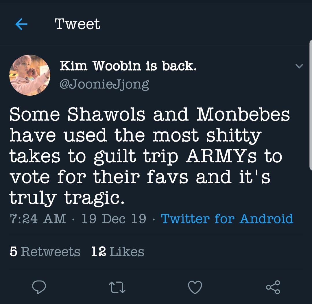 @/JoonieJjongI don't care how much of a "Shawol" you say you are, or you are. If I find you to be a vile person I will block you.