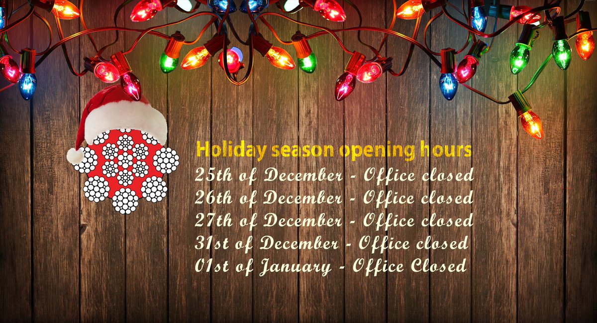 With all of the festivities ahead of us please take note of our opening hours for the holiday season.